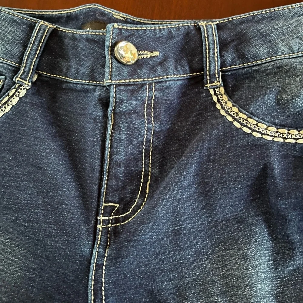 Girls jeans embellished pockets stitching Vanilla Star size 16